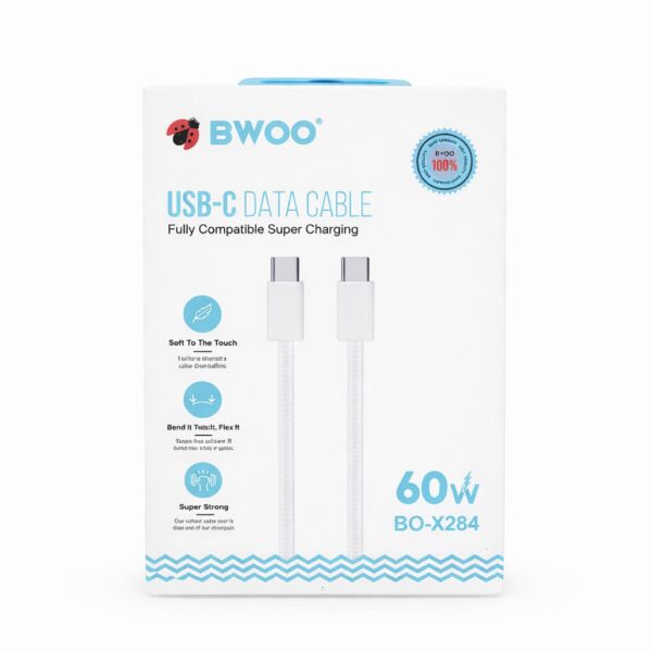 Cable bwoo usbc 60w Cable de Carga Bwoo de Tipo Usb-C 60 W.